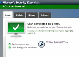 DSPP Subliminal Message Software is Virus Free via Microsoft Security Essentials Scan