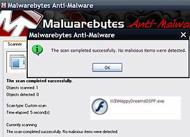 DSPP Subliminal Message Software is Virus Free via Malwarebytes Scan
